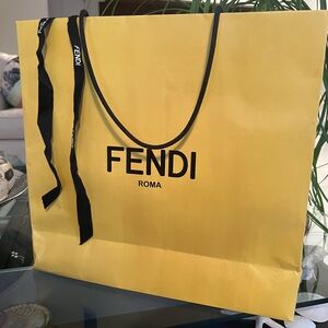 FENDI YELLO SHOPPING BAG WITH LACE